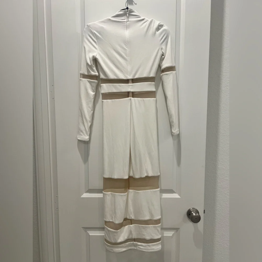 NWT JLUXLABEL White Mesh Panel Bodycon Dress Size S - Picture 5 of 8